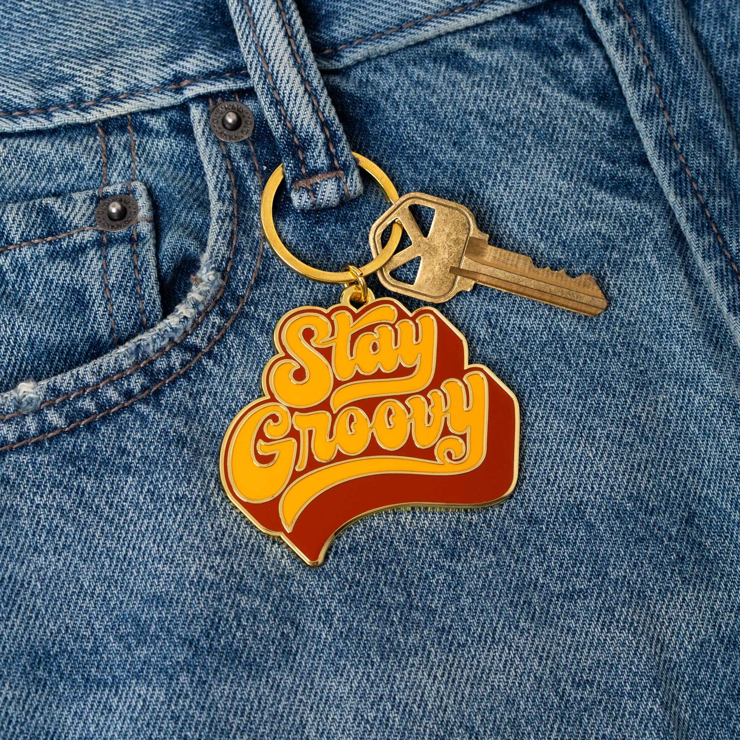 STAY GROOVY KEYCHAIN